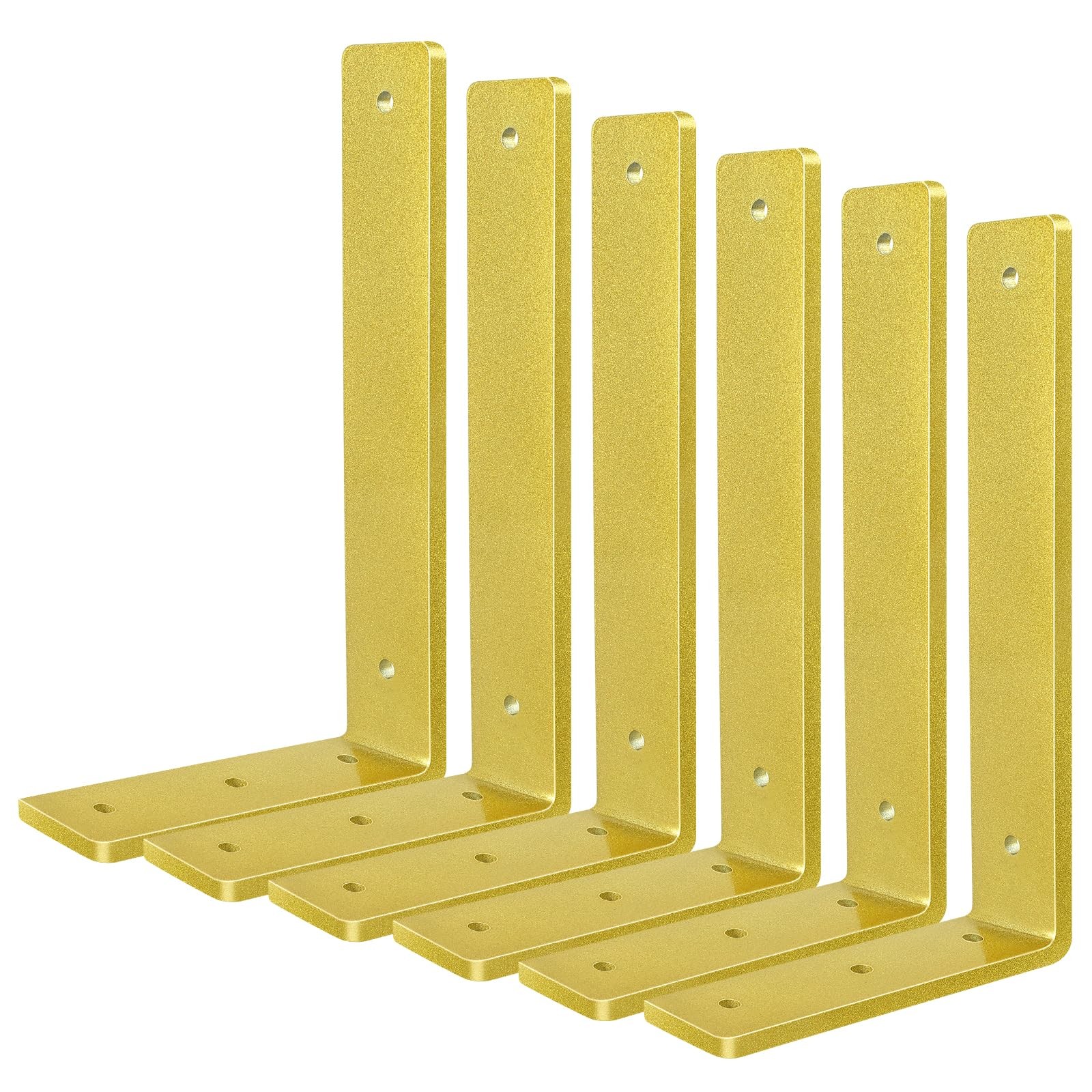 Gold Floating Shelf Bracket 12 Inch 6 Pack Heavy Duty Wall DIY Decorative