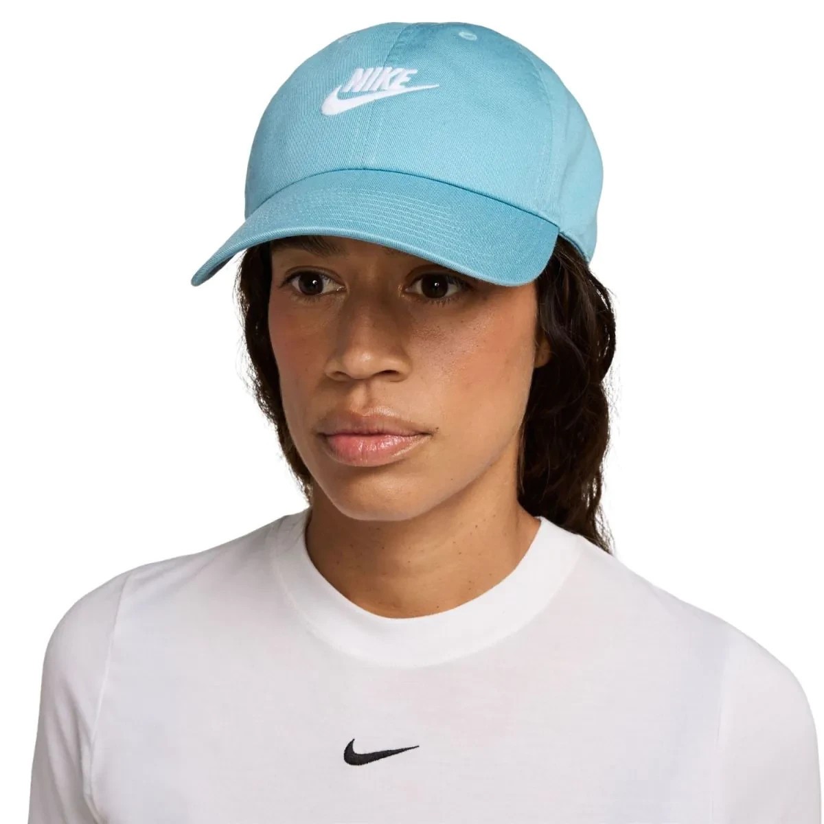 Nike Club Unstructured Futura Wash Cap Size S/M White Blue Hat FB5368 464