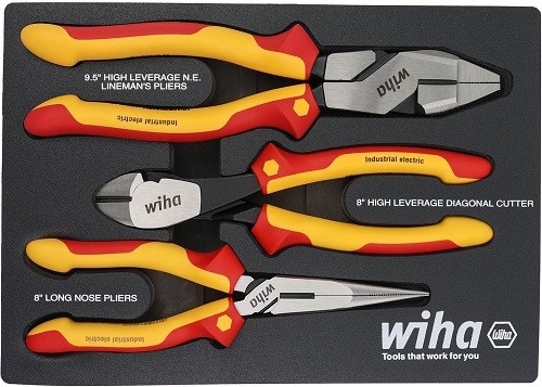 Wiha 32960 3 Piece Insulated Pliers And Cutters Tray Set