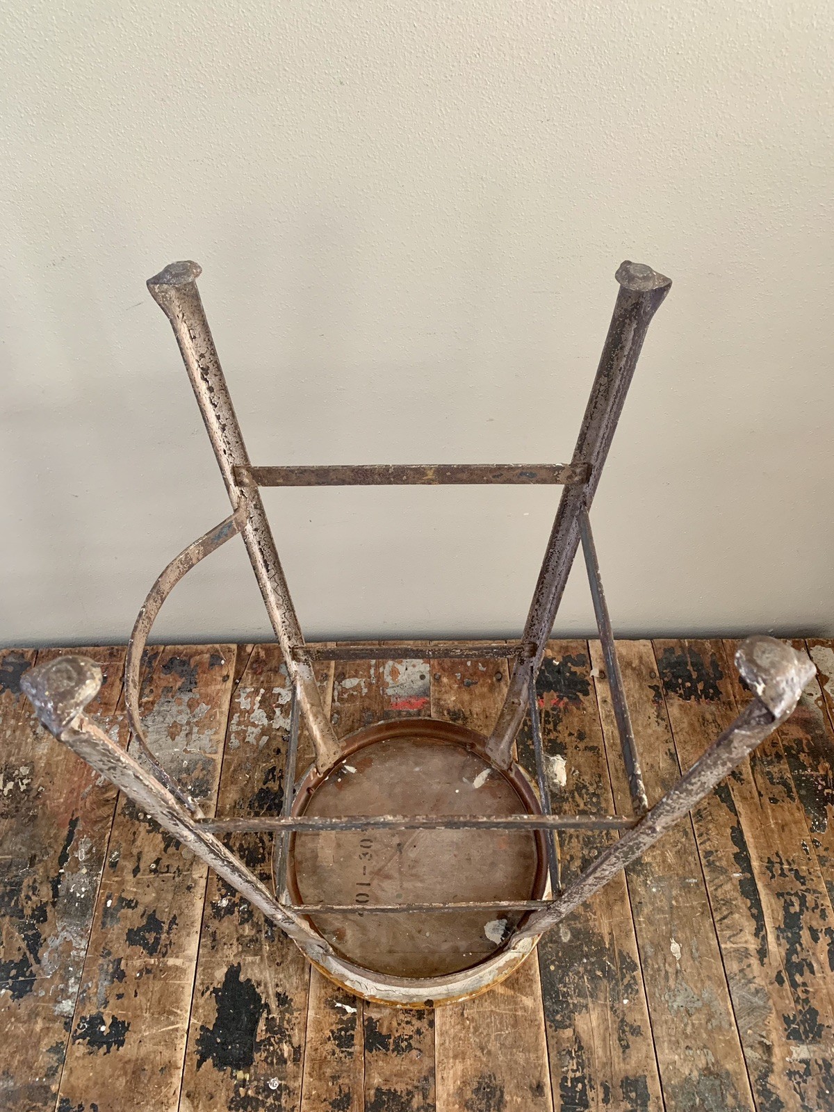 Vintage Industrial Drafting Machinist Factory Stool w/ Foot Rest