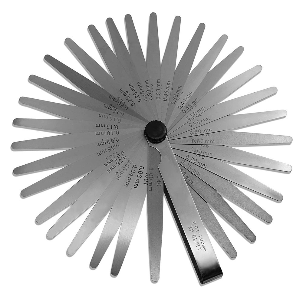 32pc Feeler Gauge Stainless Steel Measuring Tool Set 0.001-0.004 0.03-1.00mm