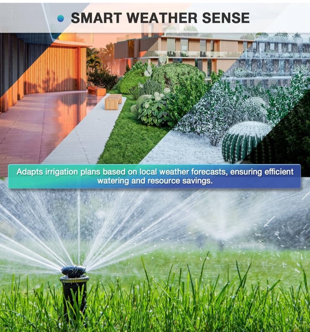 4 Zone Smart Sprinkler Controller w/Local Weather Intelligence & Atmosphere-NEW