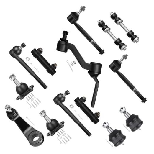 14pcs Front Suspension Kit Inner Outer Tie Rod End Adjusting Sleeve Sway Bar