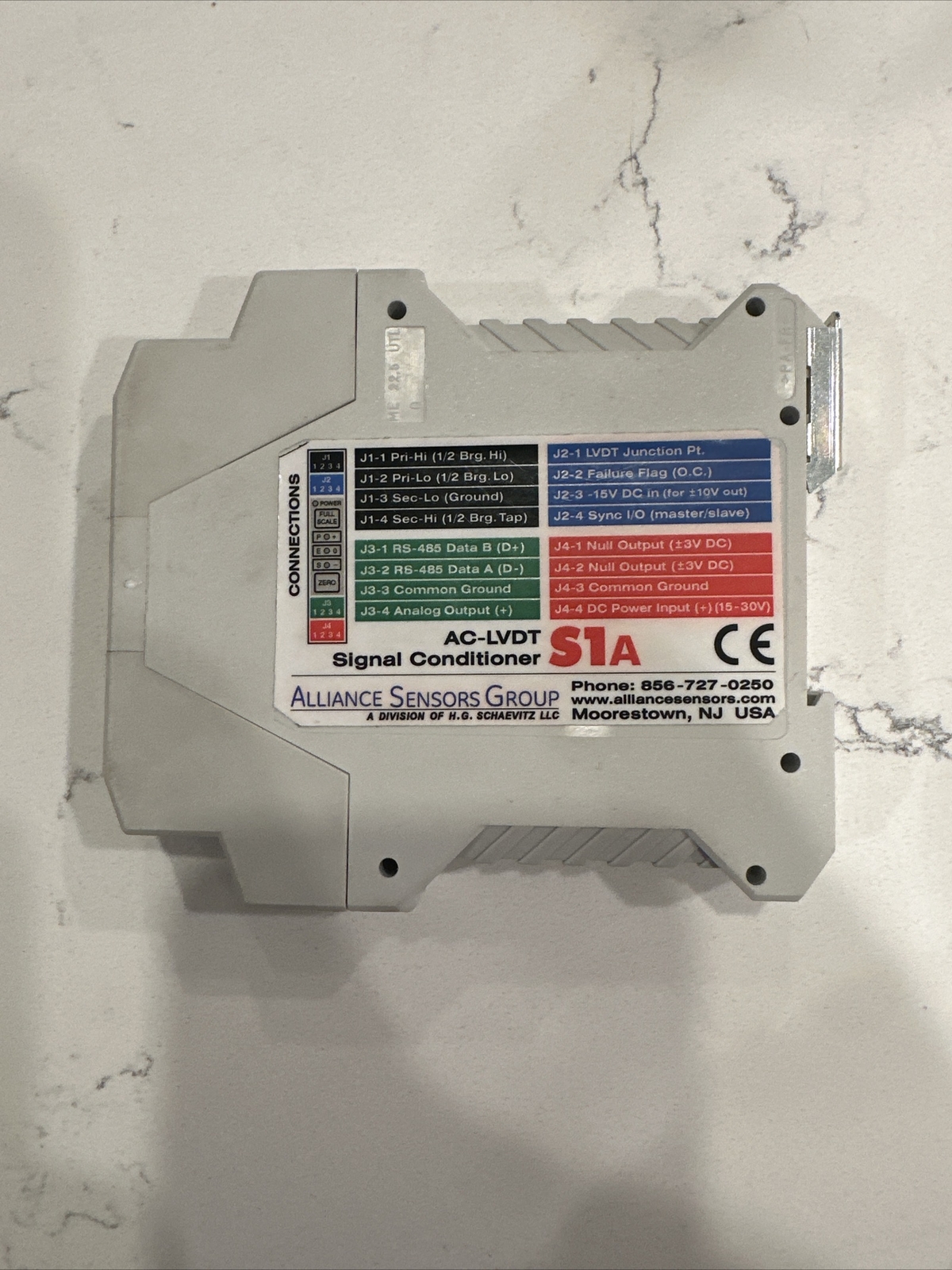 Alliance Sensors S1A AC-LVDT Signal Conditioner Module DIN Rail Mounted