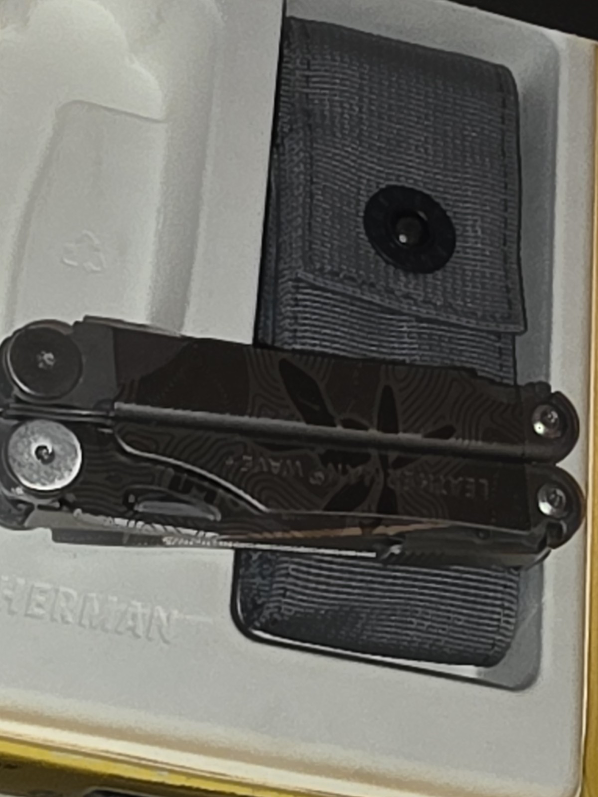 RARE Custom Shop Leatherman Wave Plus Multi-Tool Black & Silver Design New Nice