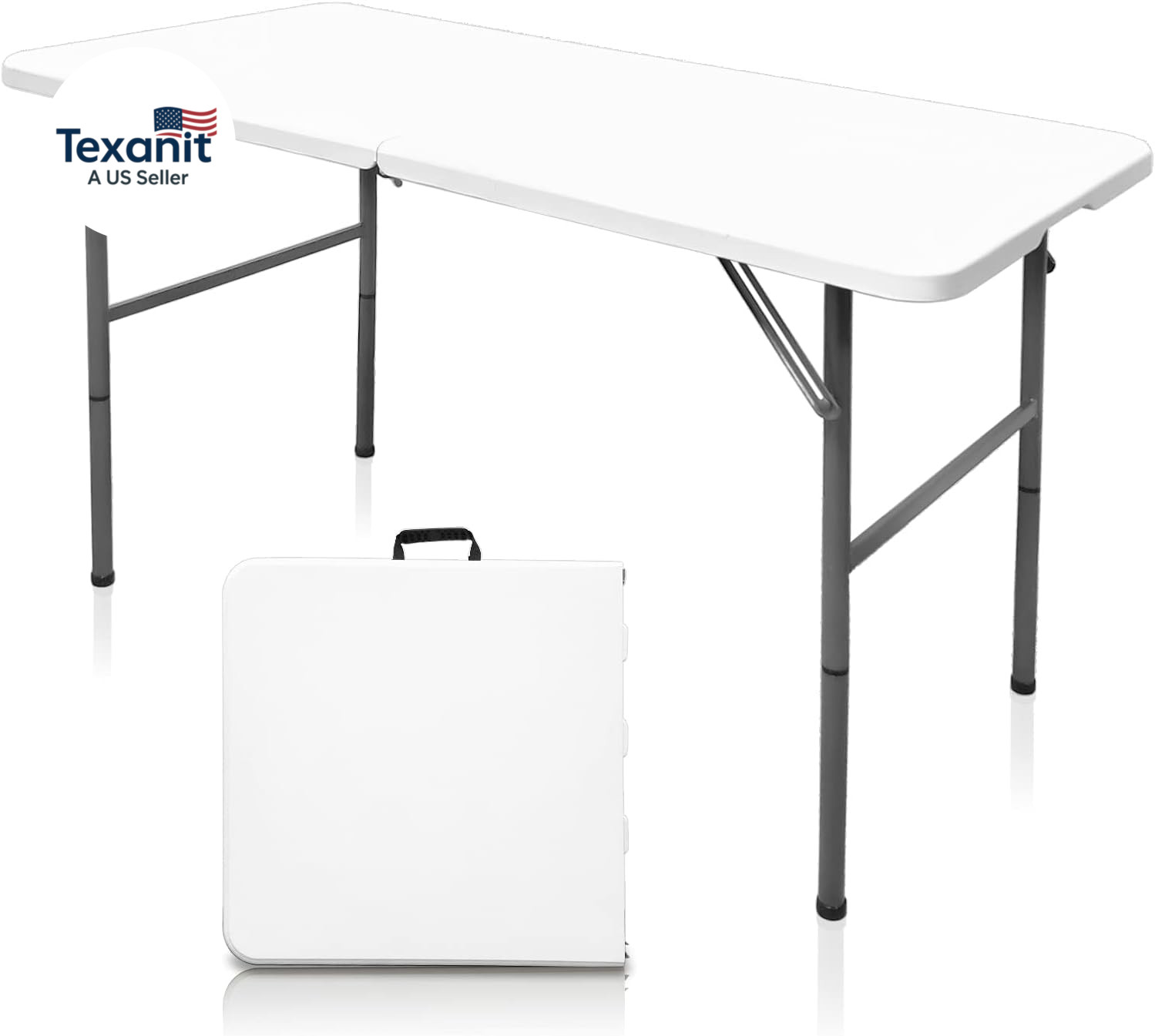 Folding Table,4Ft Indoor Outdoor Heavy Duty Portable Folding Square Plastic Dini
