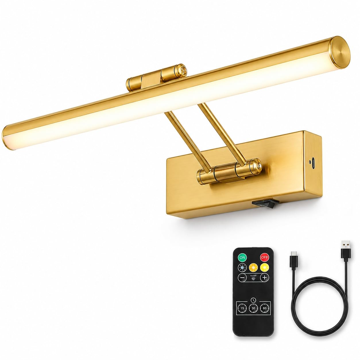 Battery Operated Picture Lights Wireless Art Display Lights for Paintings Dua...