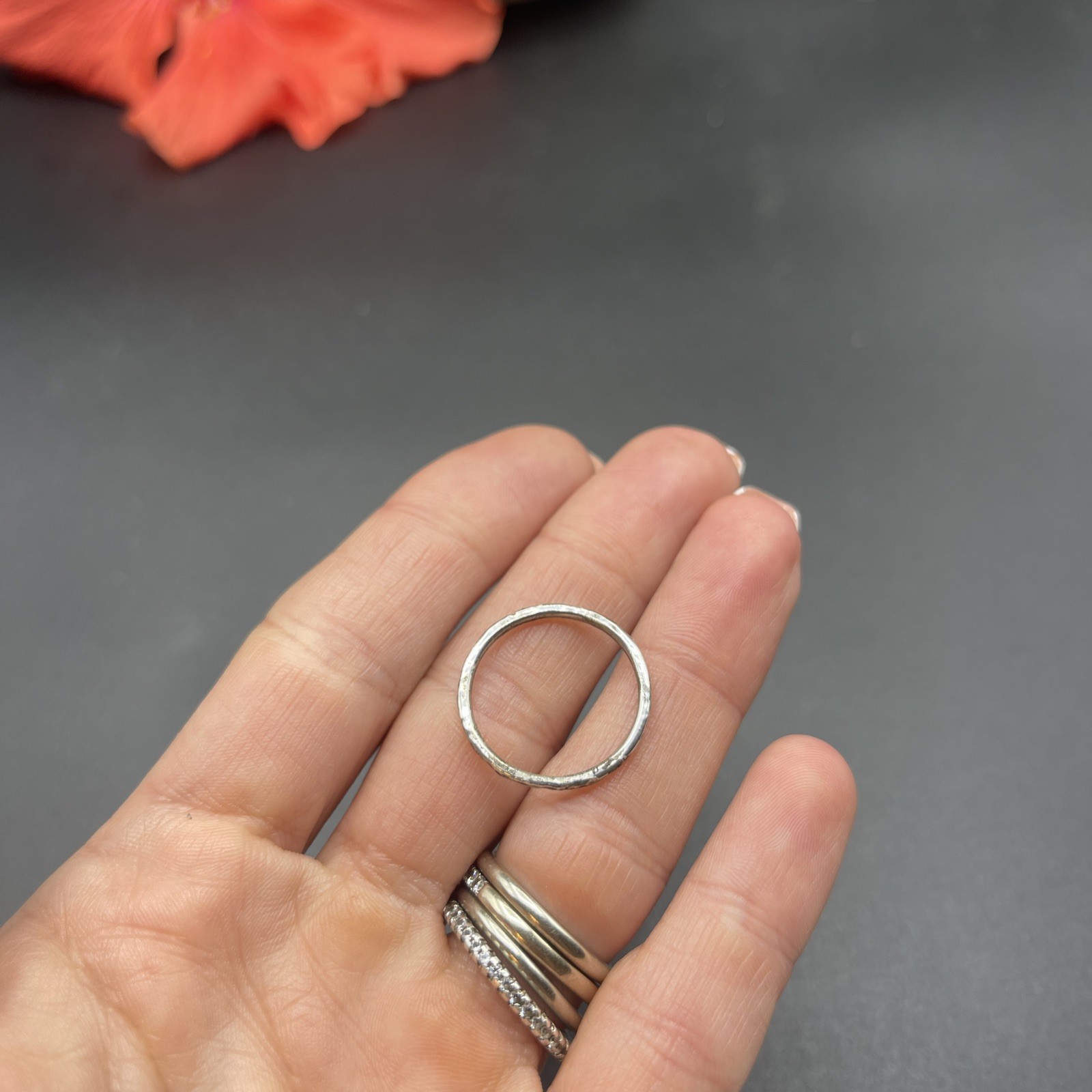 Stunning Unique Handmade 925 Sterling Silver Stackable Band Ring #B99