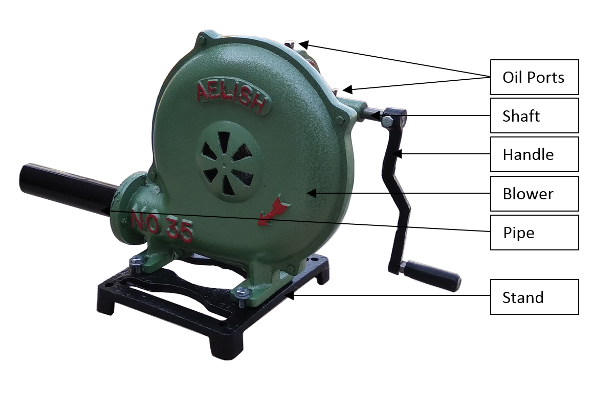 Heavy Duty Hand Crank Blacksmith Forge Blower, Manual Fan