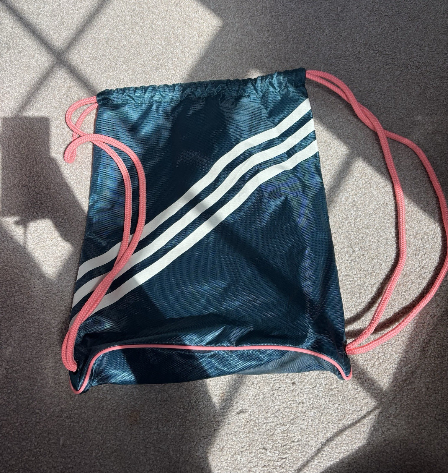 Adidas Blue And Pink Drawstring Bag