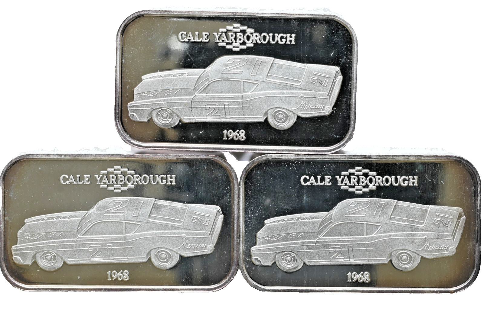 Vintage Fast Fords Cale Yarborough Car Ford 1968 1 oz 999 Silver Bar Bullion