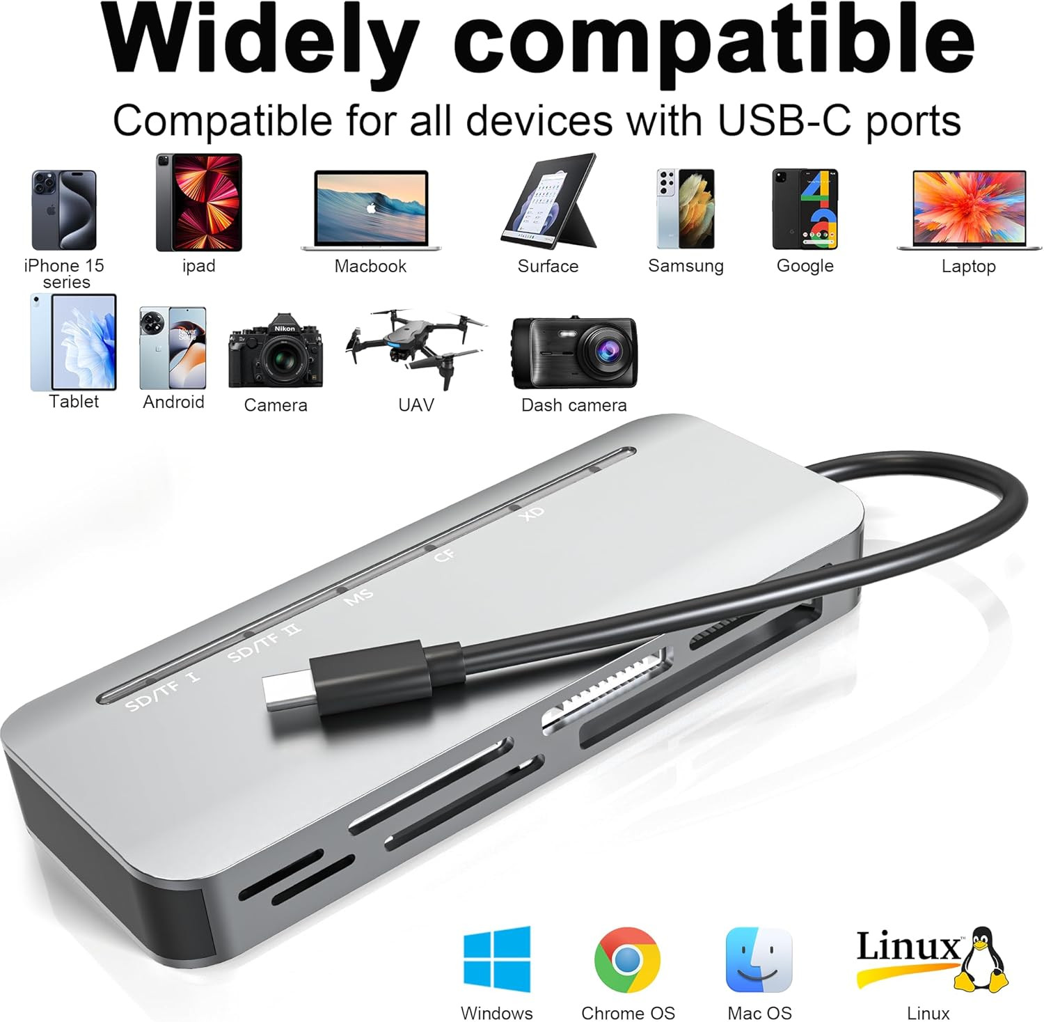 Memory Stick Pro Duo Card Reader, 7 In1 Memory Stick Pro Duo Adapter USB C for S