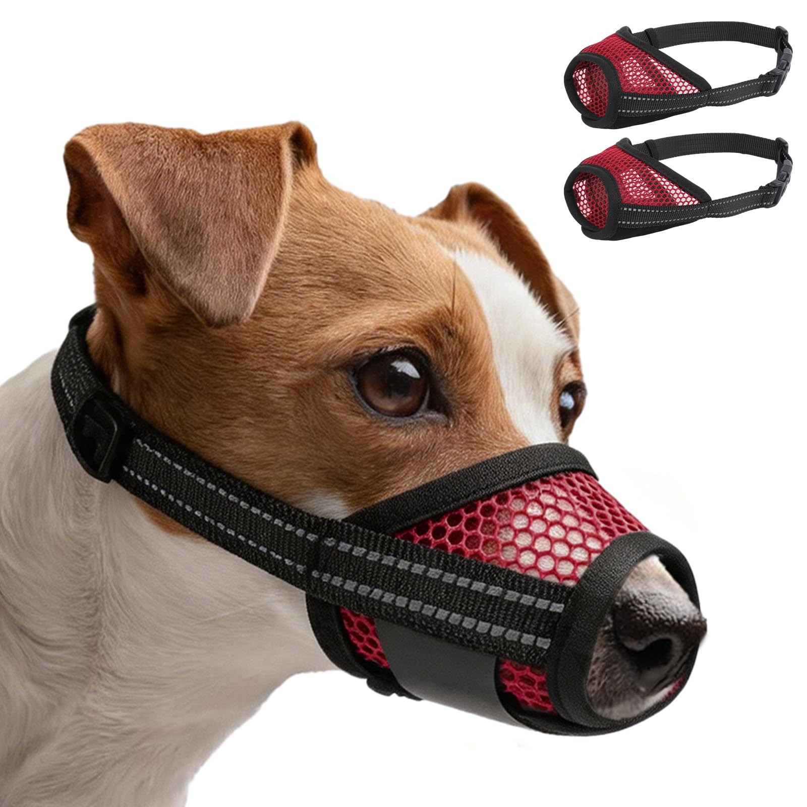 SeranPup 2 Pack Air Mesh Breathable Drinkable Dog Muzzle for Small Dogs | Adj...