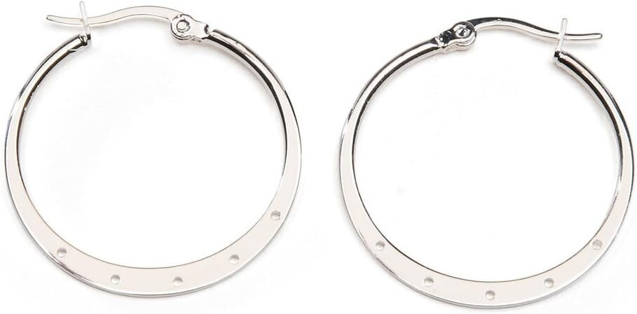 Beadable Silver Plated 30mm Cha-Cha Hoops Nickel Free Darice Jewelry Designer
