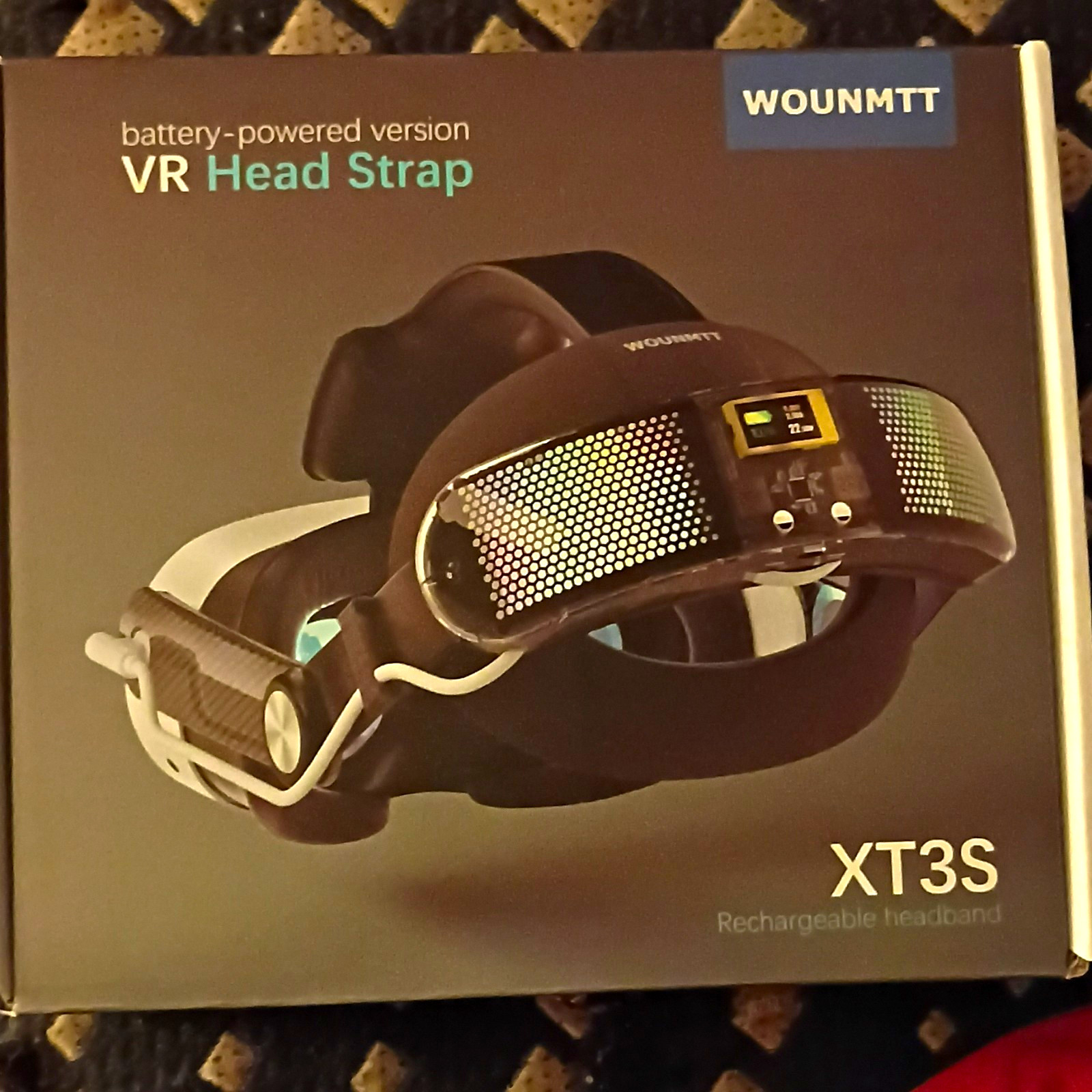 WOUNMTT XT3S Battery-Powered USB-C Rechargeable VR Head Strap, Black