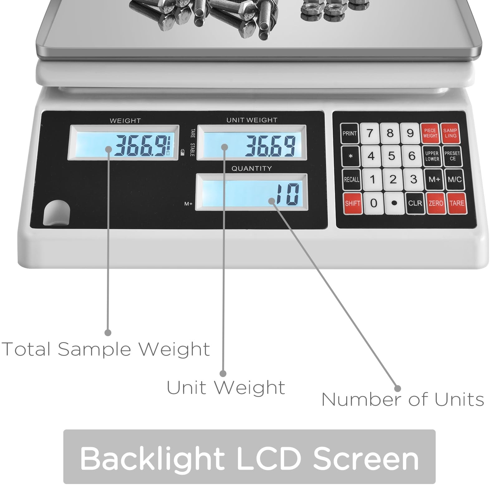 Digital Counting Scale 10kg 0.1g RS232 Inventory Computer Serial Connection