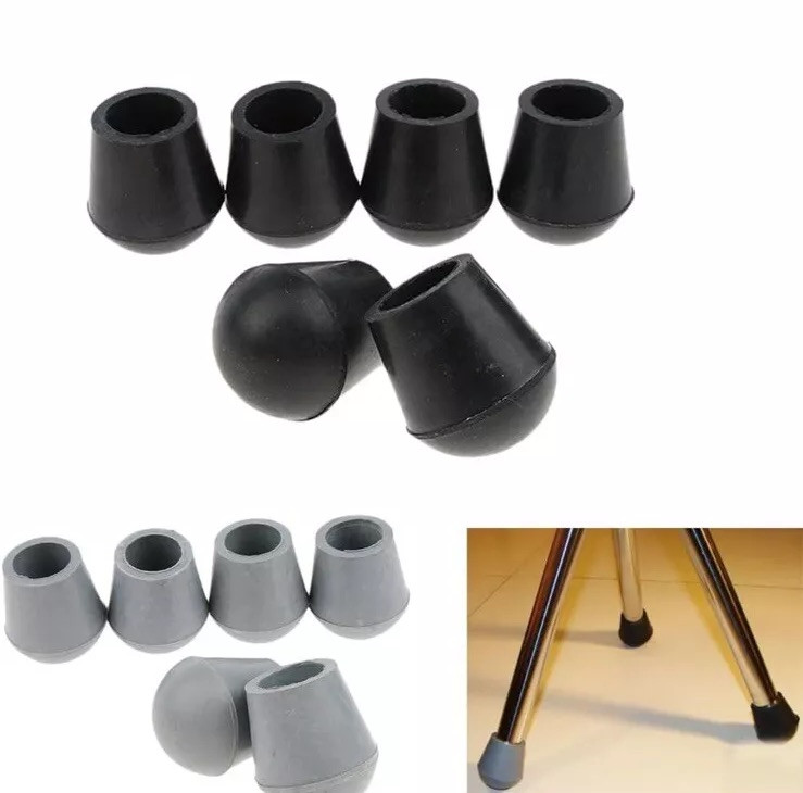 6 Pieces of Folding Rubber Tip for Triangular Stool Crutches 7/8" - Gray