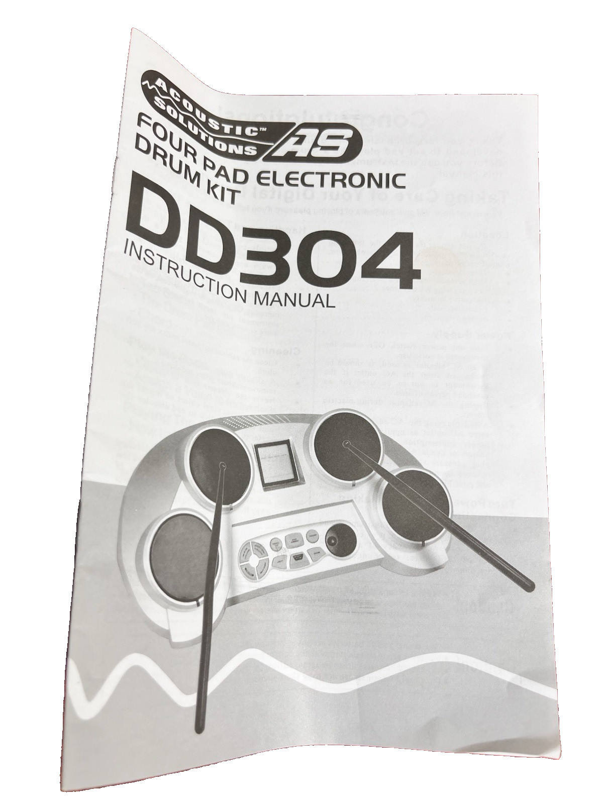 Acoustic Solutions DD304 Four Pad Electronic Drum Kit - New Sticks
