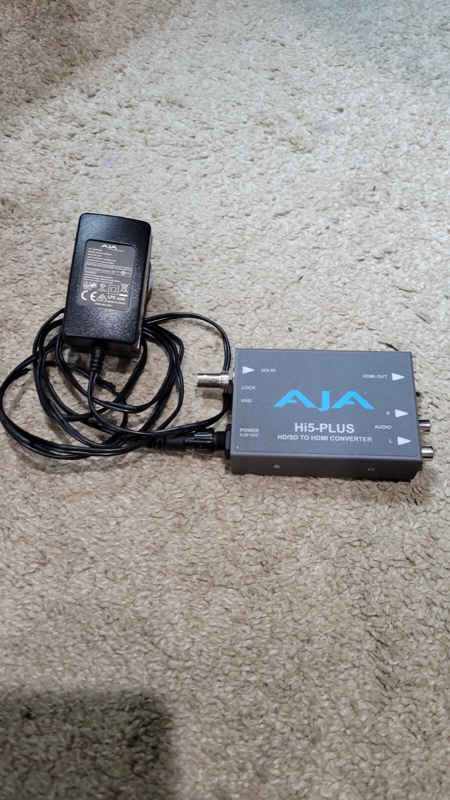 AJA Hi5-Plus HD/SD to HDMI Converter with AC Adapter