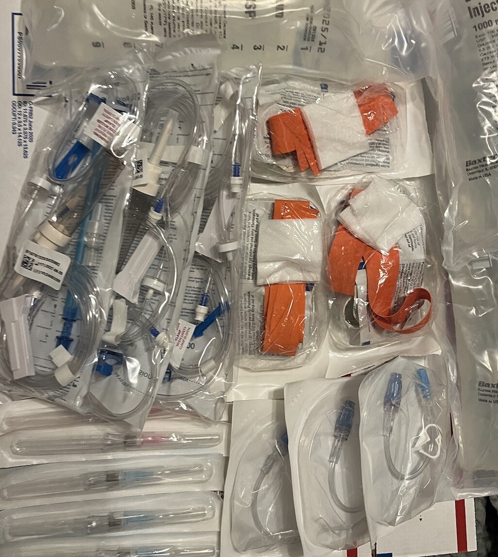 THREE Sets (3) IV Starter Kit with Cath, Tubing, Bags - ALL Supplies
