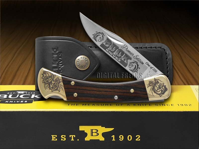 Buck 110 Premier Edition Ebony Wood Folding Hunter 1/250 Pocket Knife Stainless