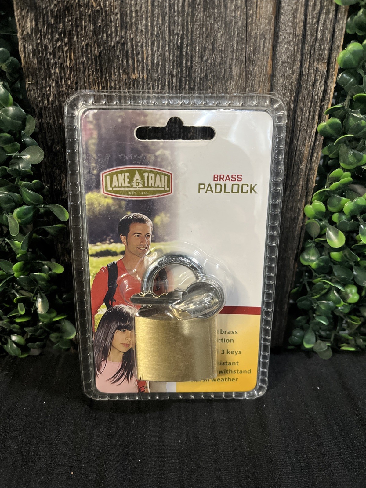 Lake And Trail 3 Keys Brass Padlock Strong Steel Brand New!!