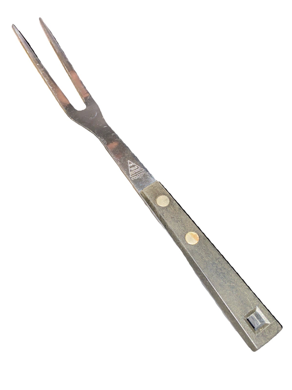 Vintage Household Stainless Meat Fork Black Handle