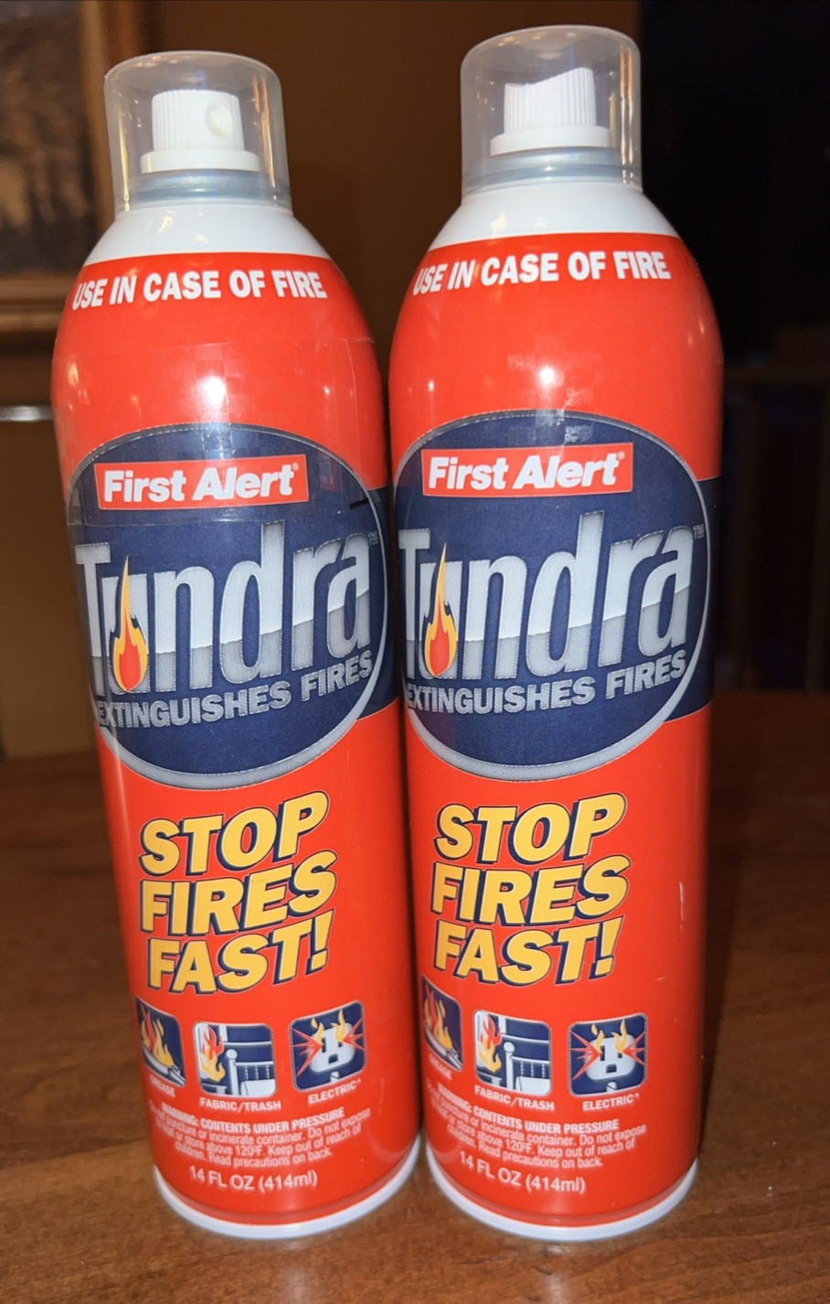 Lot of 2 - First Alert Tundra AF400 Fire Extinguishing Aerosol Spray, 2.5 lb