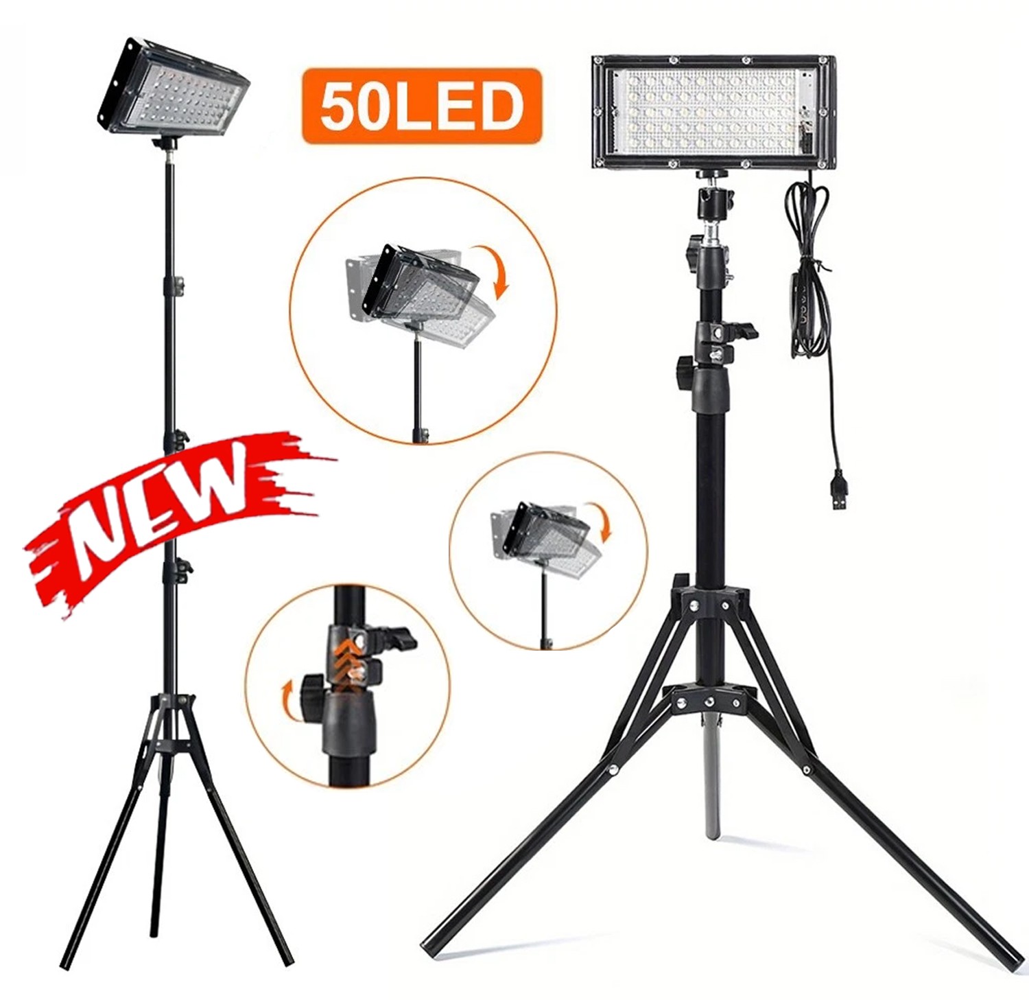 15000 Lumen Camping LED Work Light with Tripod Stand, Portable LED Flood Light