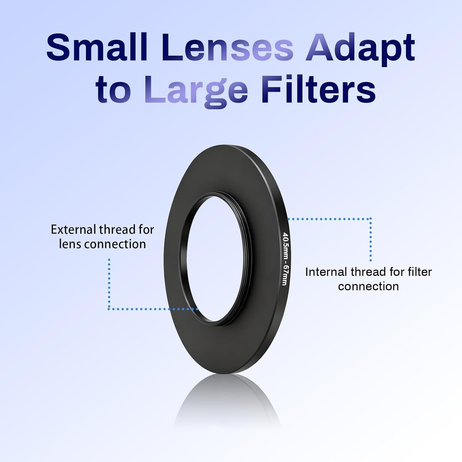 40.5Mm-67Mm Step up Ring Adapter Filter, Aluminum Alloy Camera Lens Filter Adapt