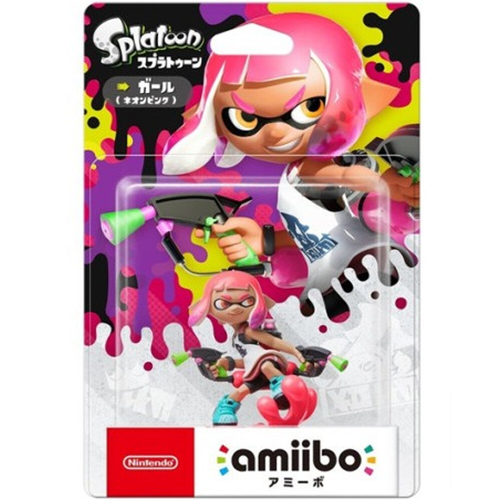 Splatoon Amiibo Inkling Girl Neon Pink Nintendo Toy Figure NEW LEGIT