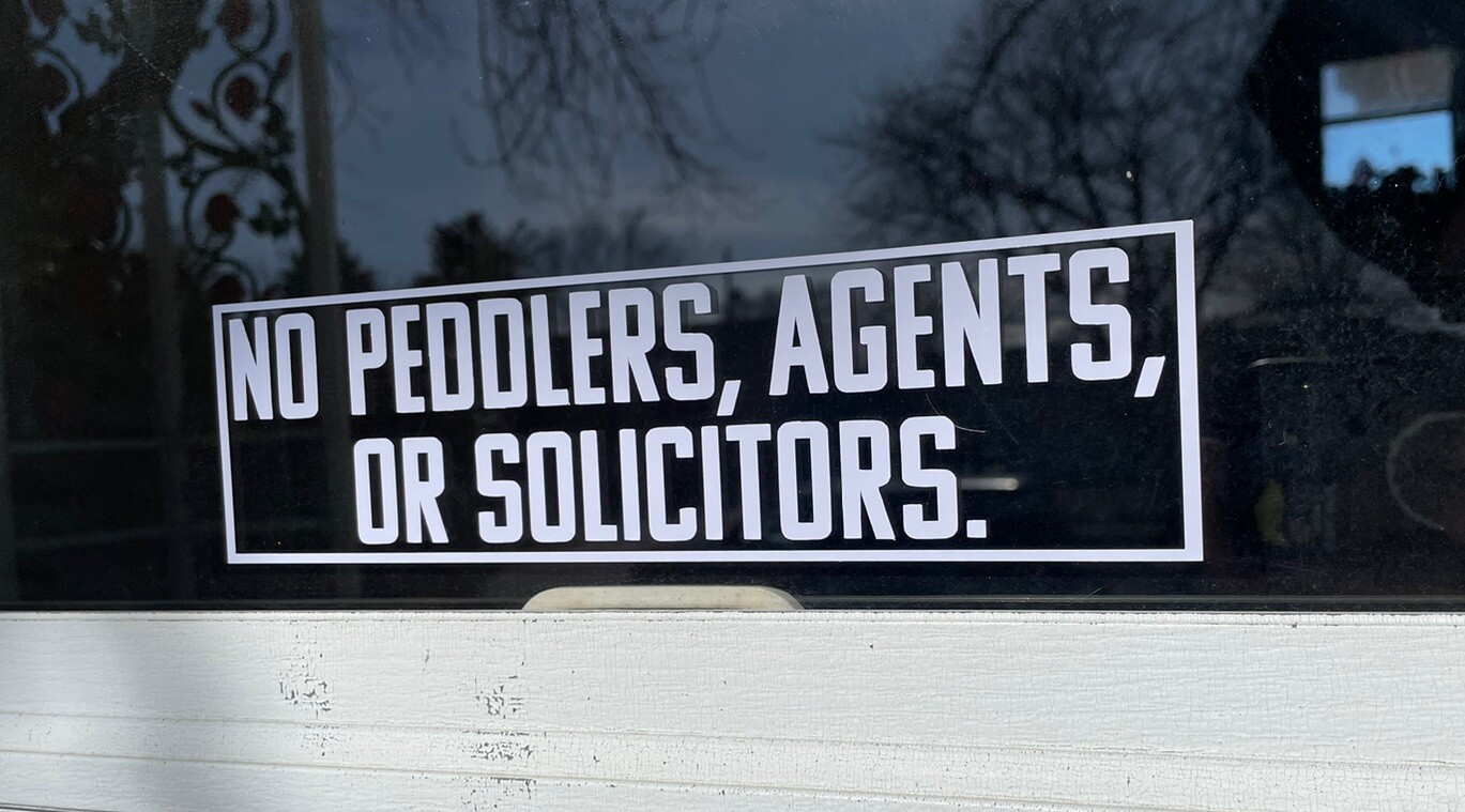 No Peddlers Agents or Solicitors VINYL STICKER DECAL No Trespassing Solicitation