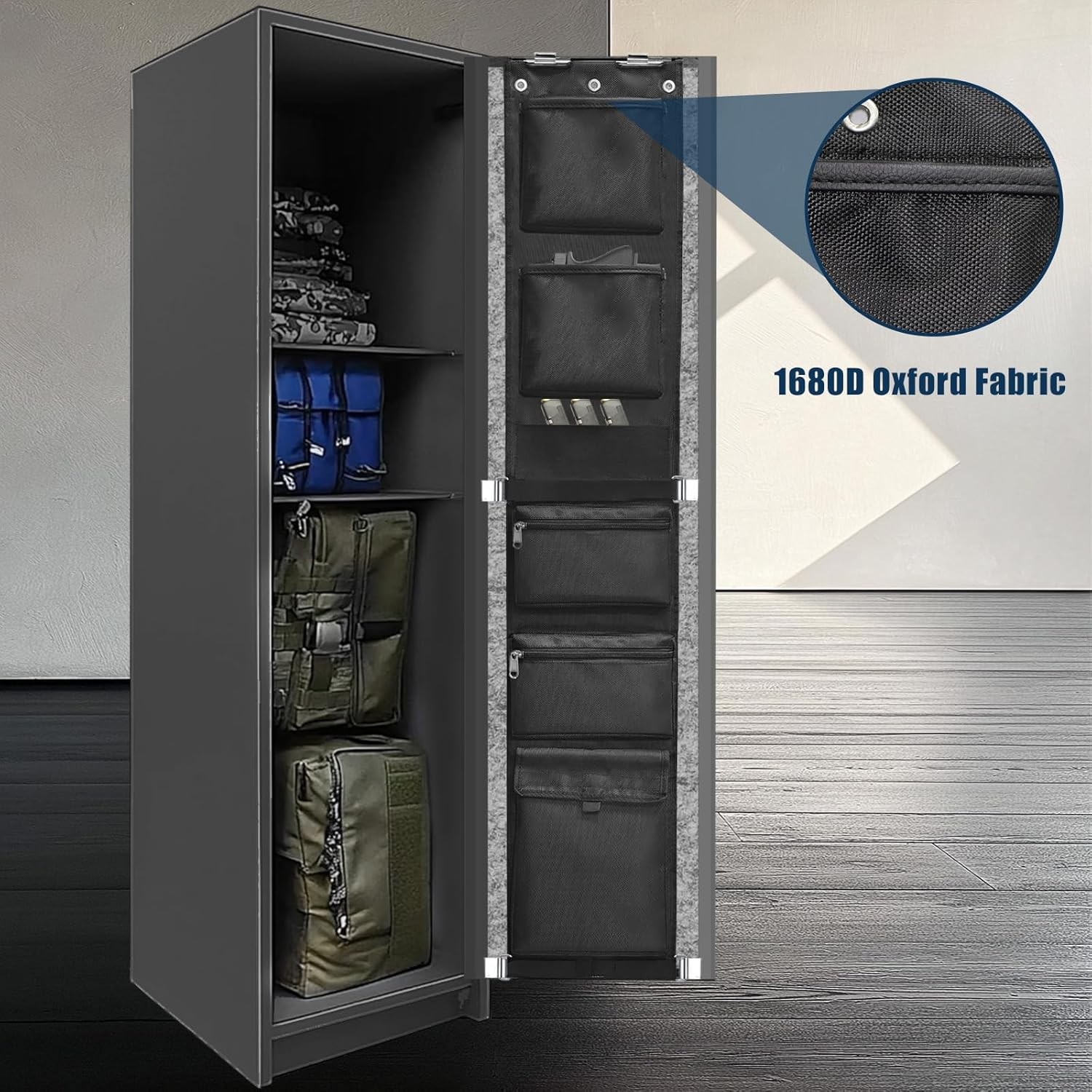 Gun Safe Door Organizer, Gun Safe Accessories Storage with Pistol Holster, Ammo