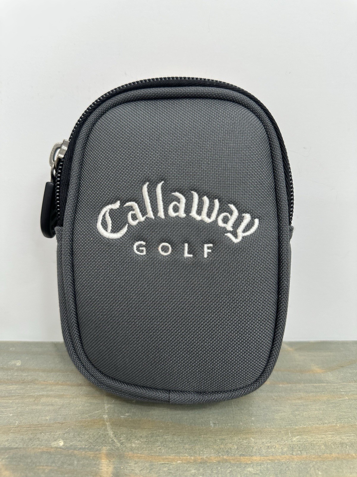 Callaway Golf Range Finder Case Soft Pouch Gray Orange Zippered Logo Excellent