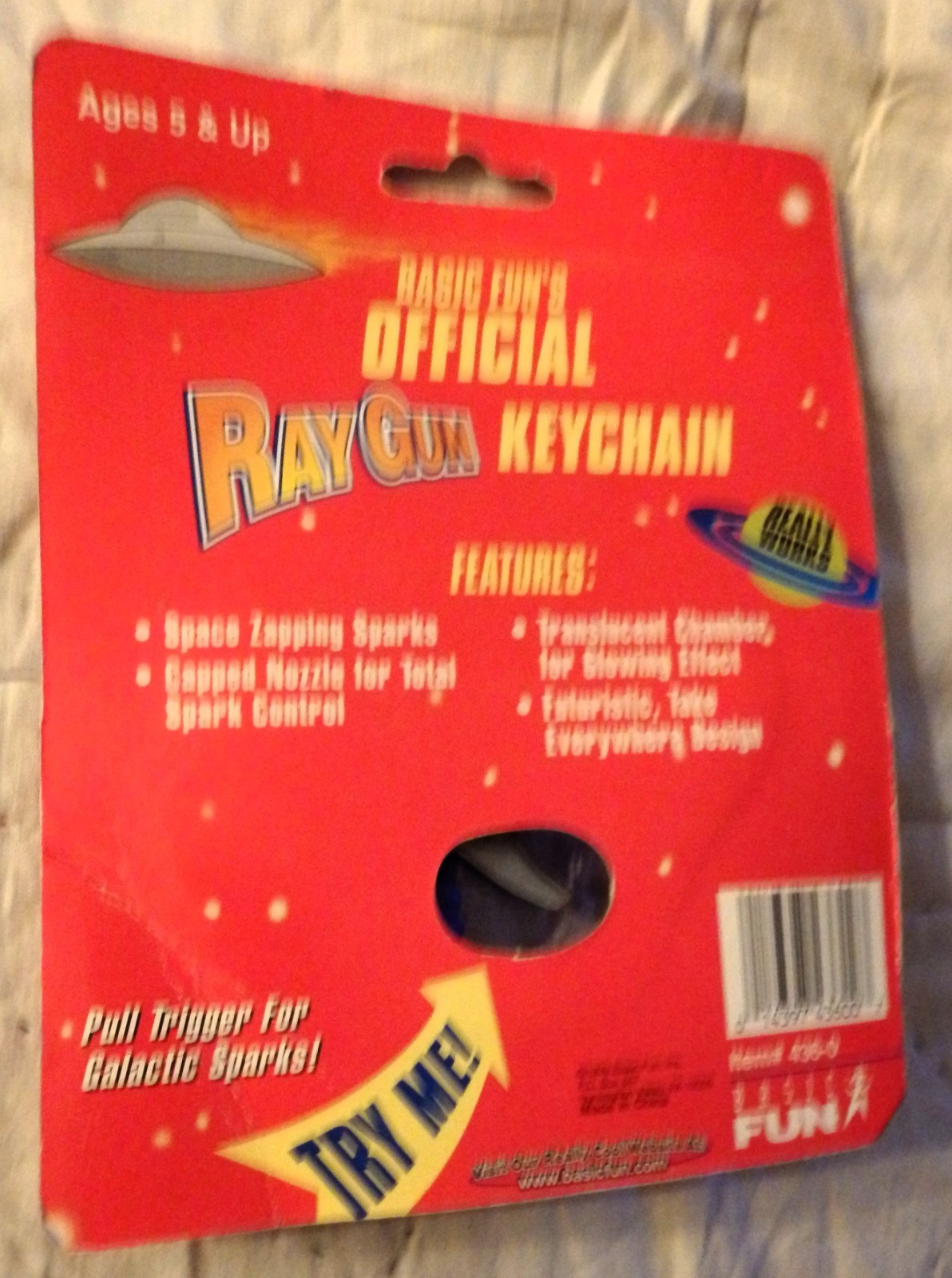 1999 Basic Fun Official Ray Gun Keychain (#436-0) NEW