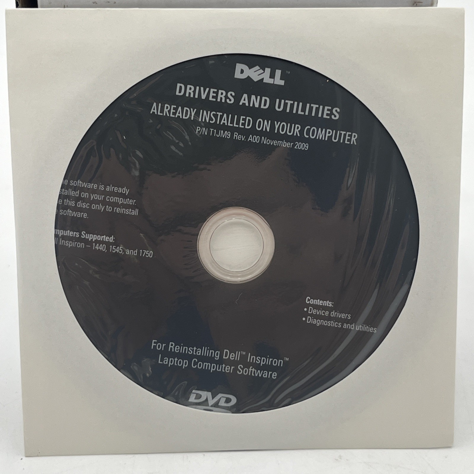 Dell Drivers & Utilites Inspiron 1440, 1545, & 1750 New Sealed For Laptops