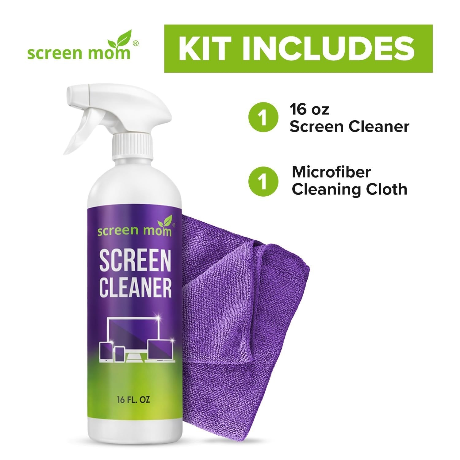 Screen Mom Screen Cleaner Spray 16oz for TV, Laptop, & Computer