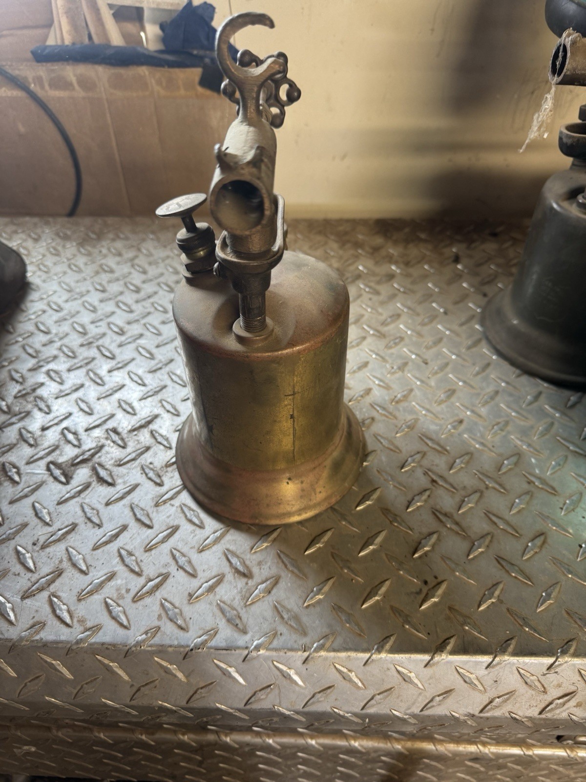 Vintage Antique Brass Blow Torch blowtorch  1B