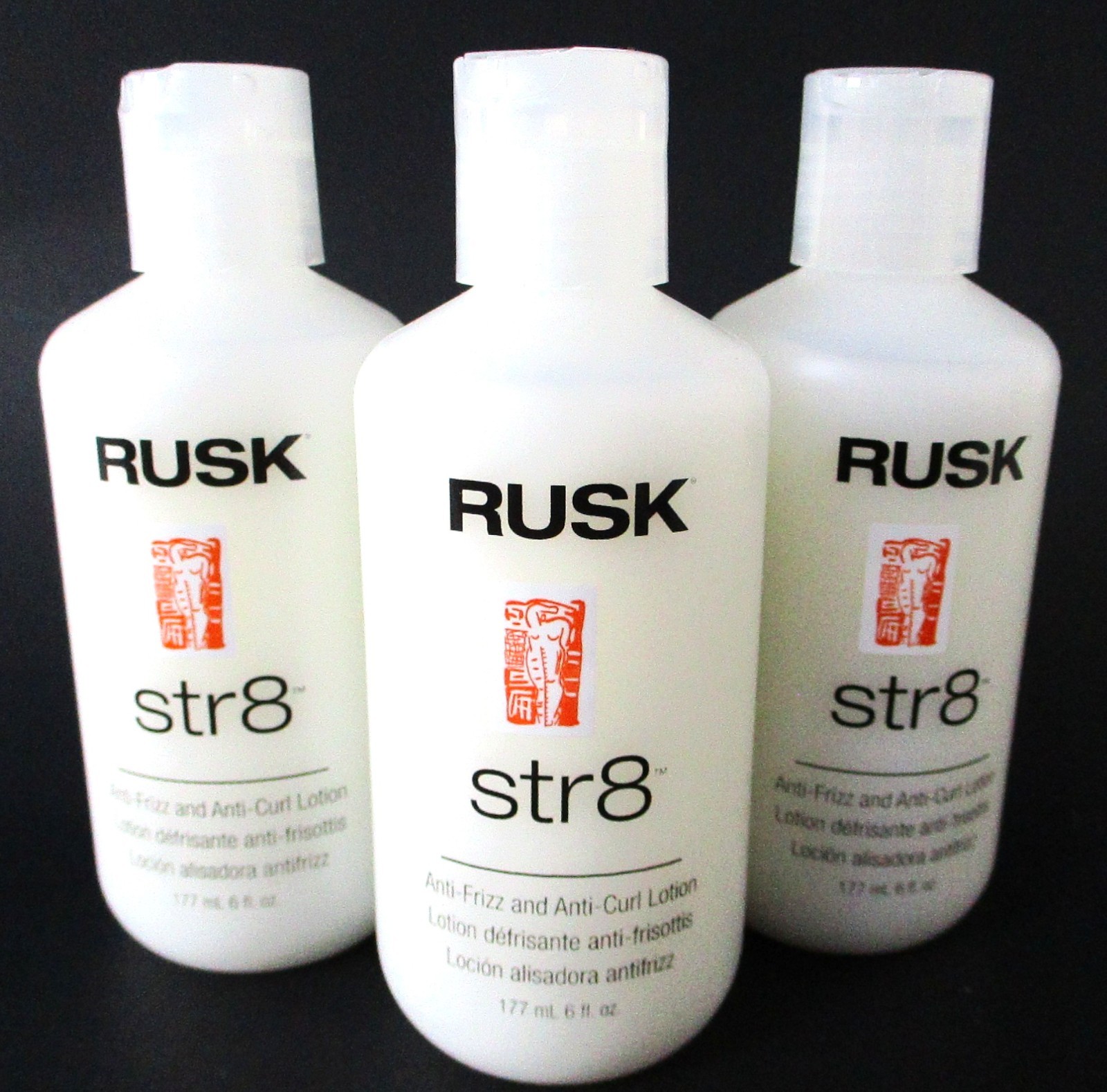 RUSK STR8 ANTI FRIZZ &ANTI CURL LOTION 6 OZ 3 PACK
