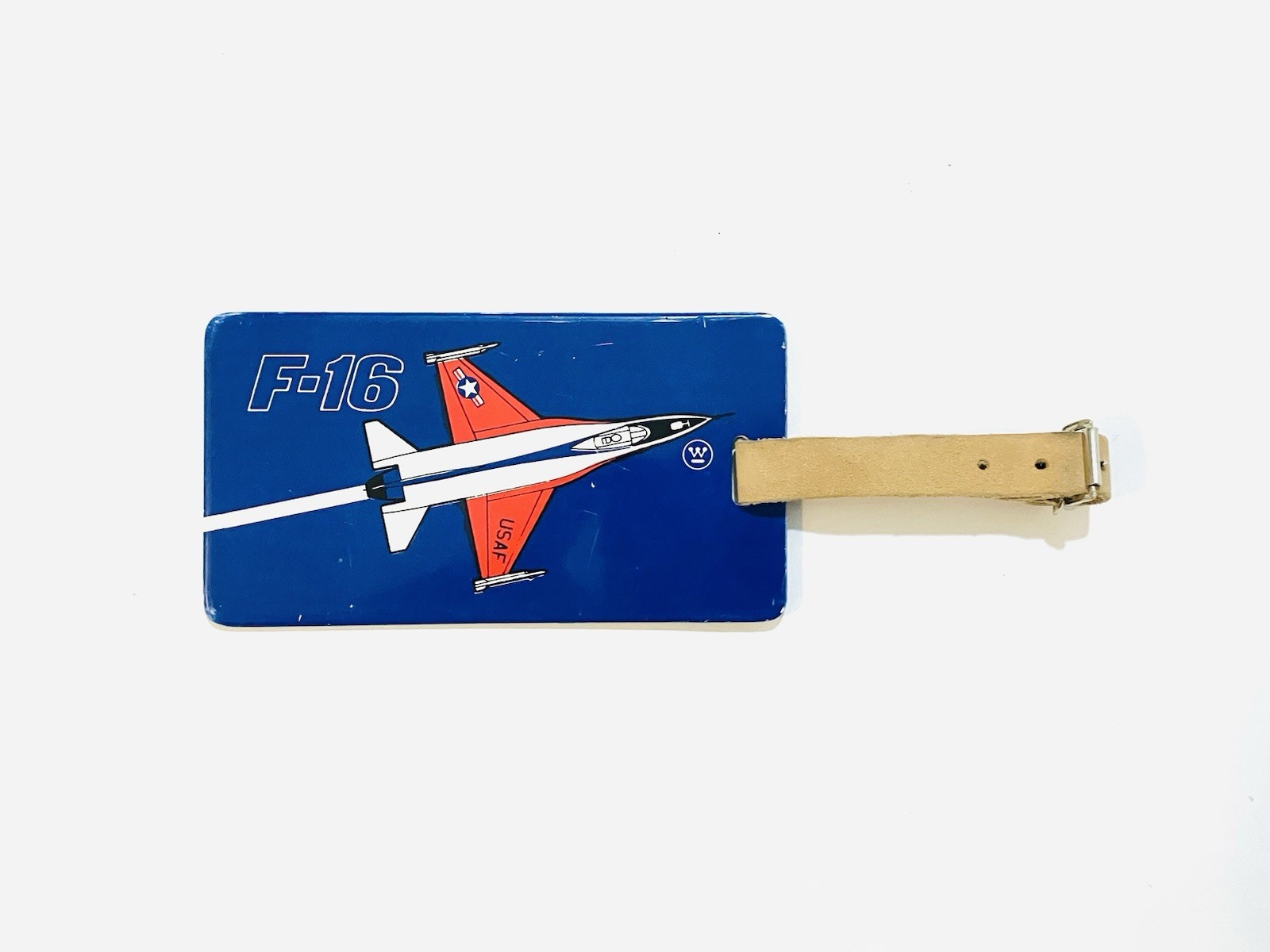 Vintage 1980's General Dynamics F-16A Falcon Luggage Tag