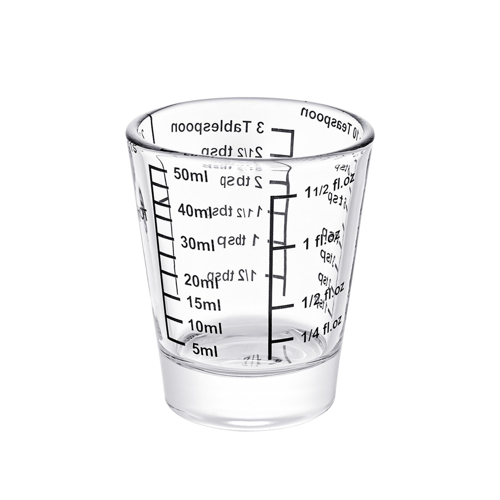 Ackers Mini Measure Heavy Glass, 32-Incremental Measurements Multi-Purpose Li...