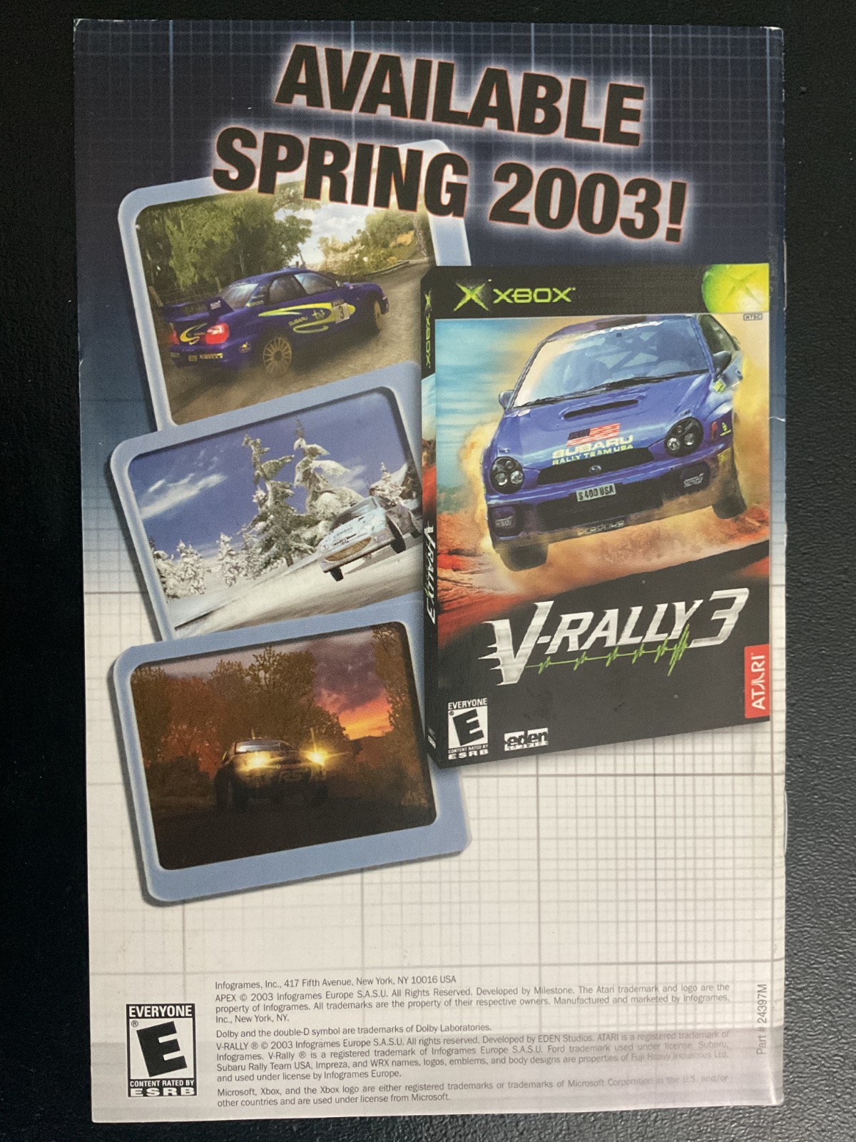 Apex Microsoft XBOX Instruction Manual Only