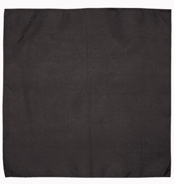 New Pugs Solid Black Bandana 100% Cotton 21" Biker Tactical Headwrap NWT