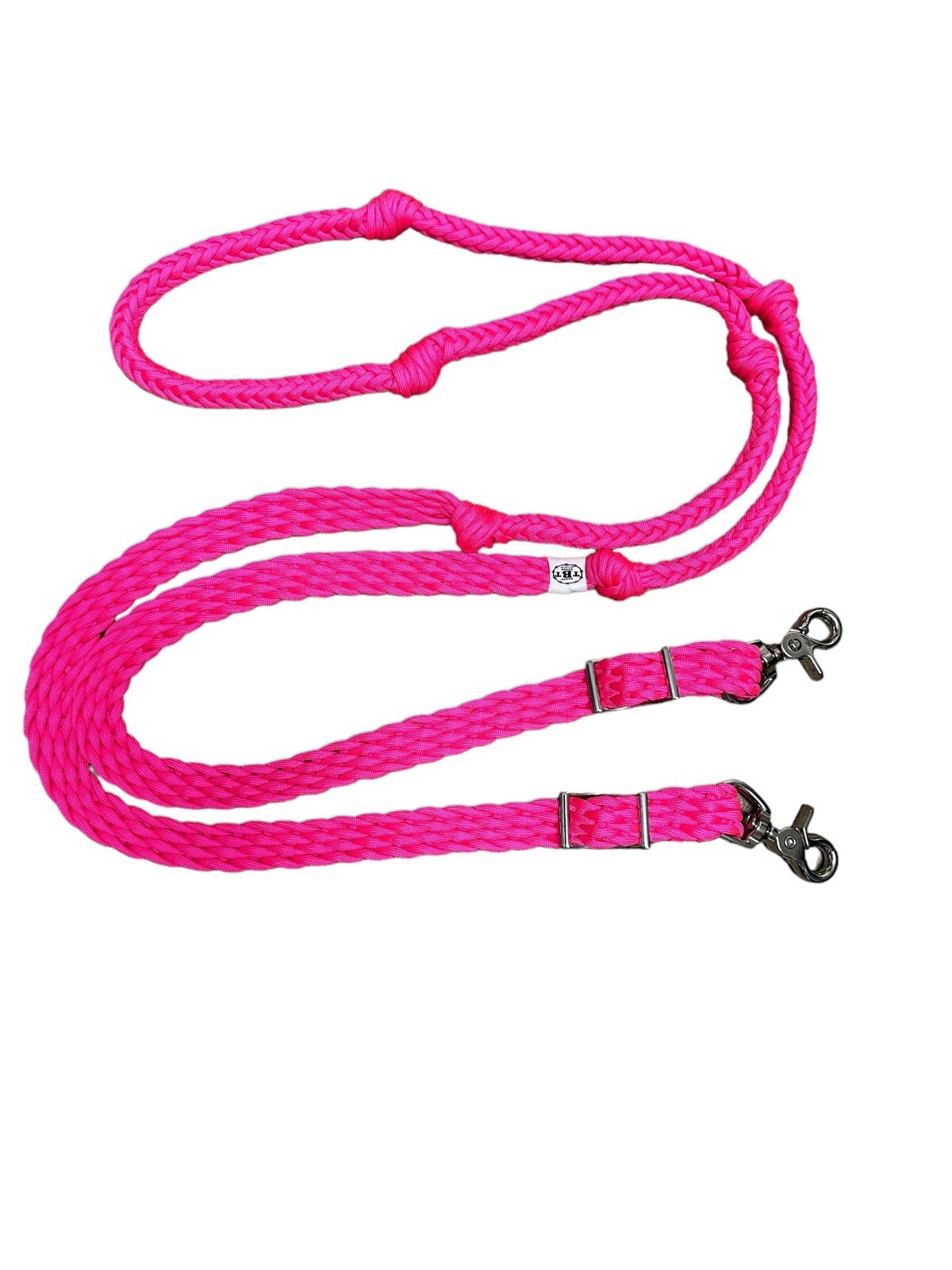 Barrel Reins With Grip Knots Hot Pink Hand braided barrel racing Tack
