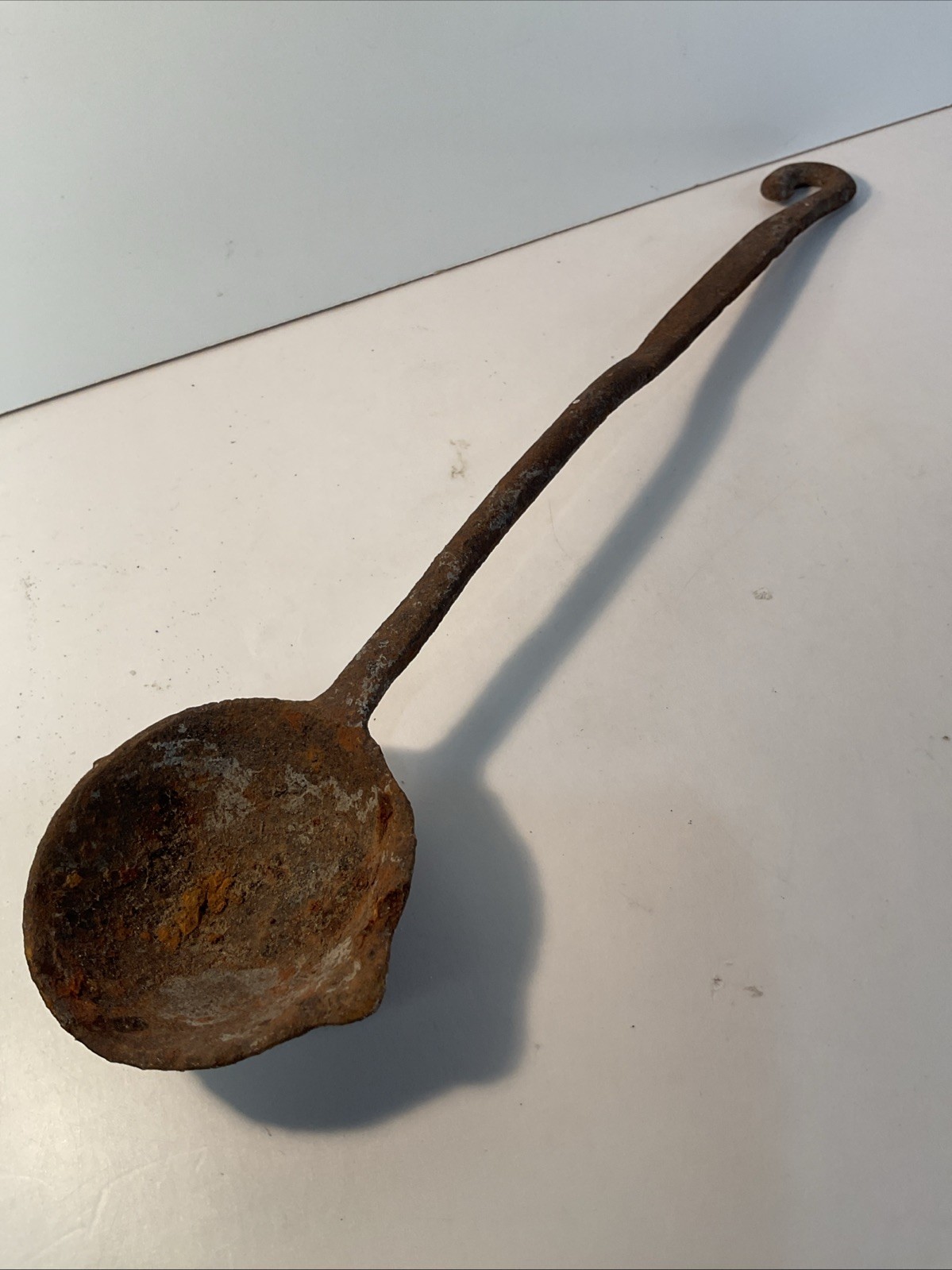 Antique Lead Melting Smelting Ladle Cast Iron Hand Forged 11”Handle, Rusty