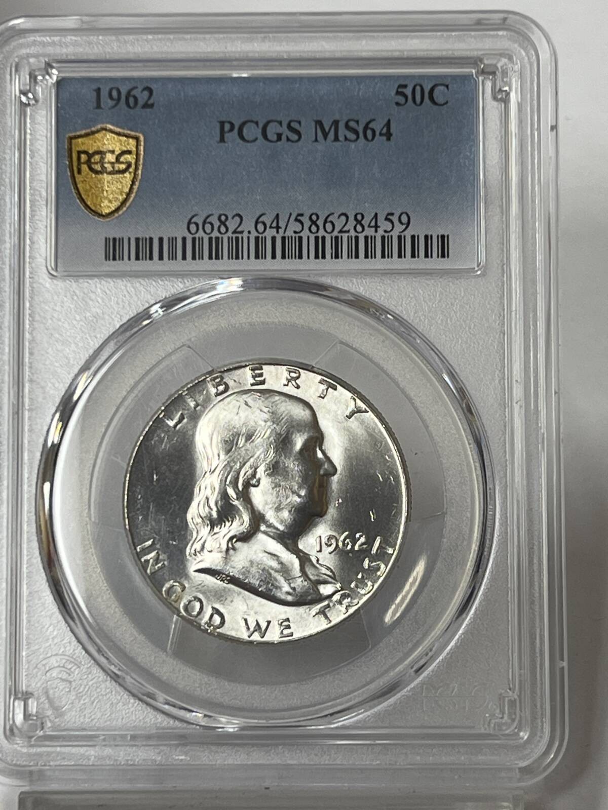 1962 Franklin Half Dollar Silver Coin PCGS MS-64
