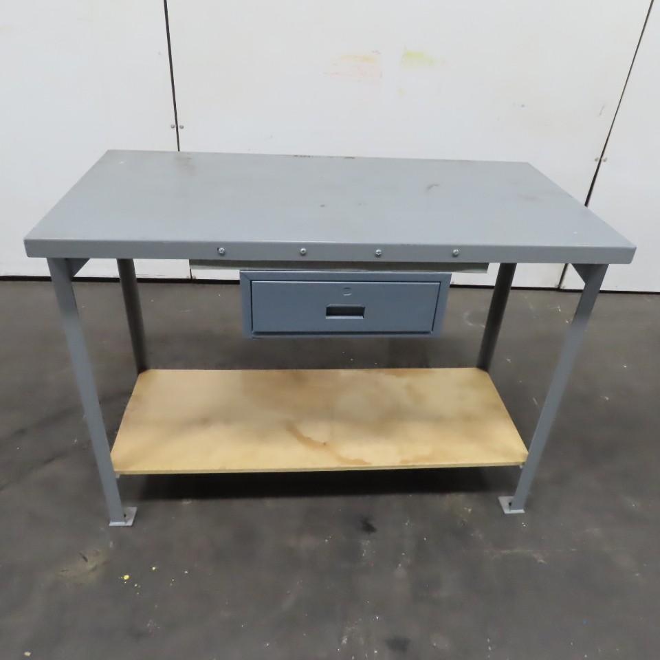 48" x 24" x 36" Tall Single Drawer Industrial Work Bench Desk Assembly Table