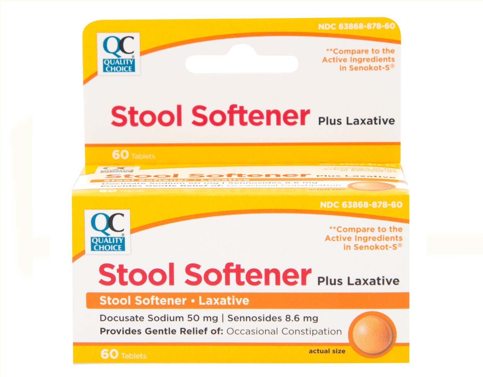 Quality Choice Stool Softener Plus Laxative, 60 Tablets - Pack of 2