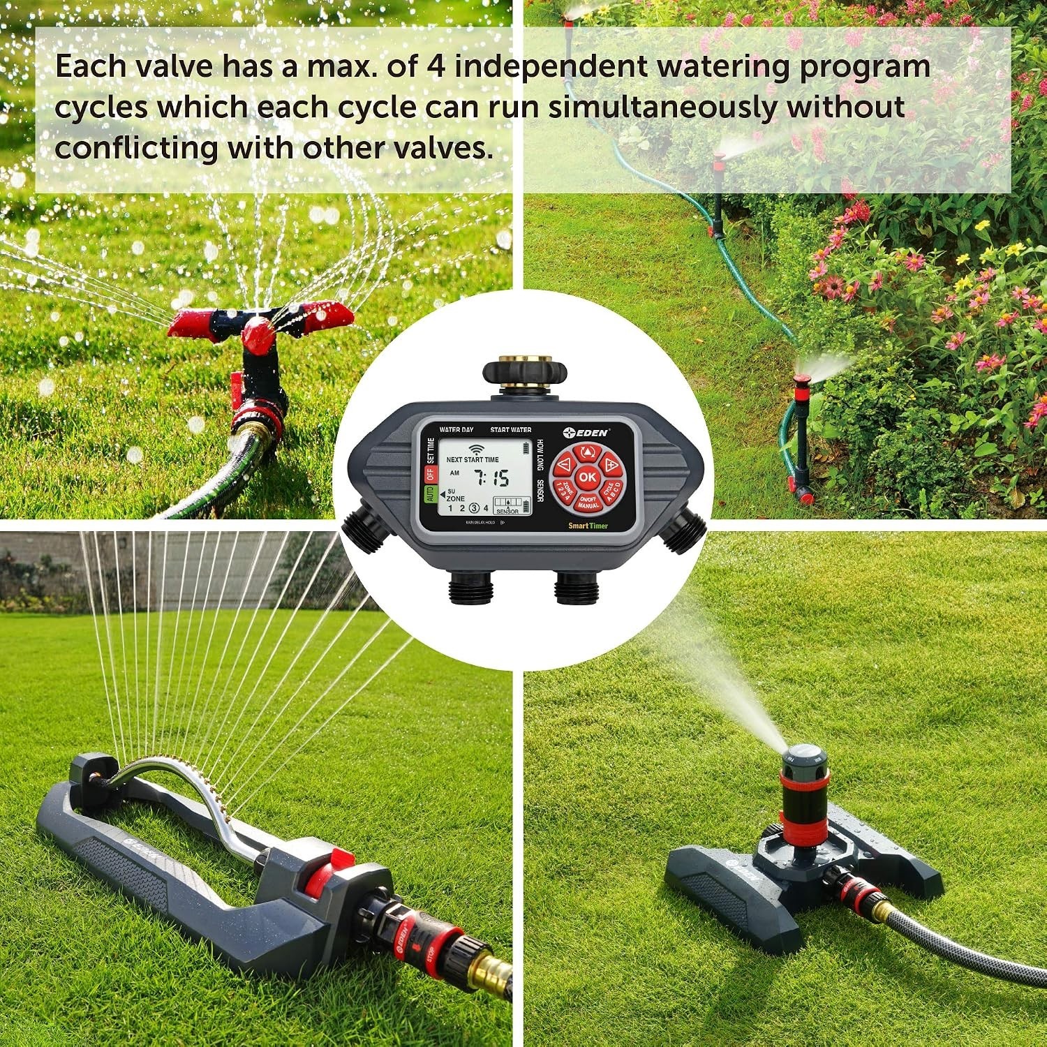 Eden 93413 Programmable Digital Water Timer 4 Zone