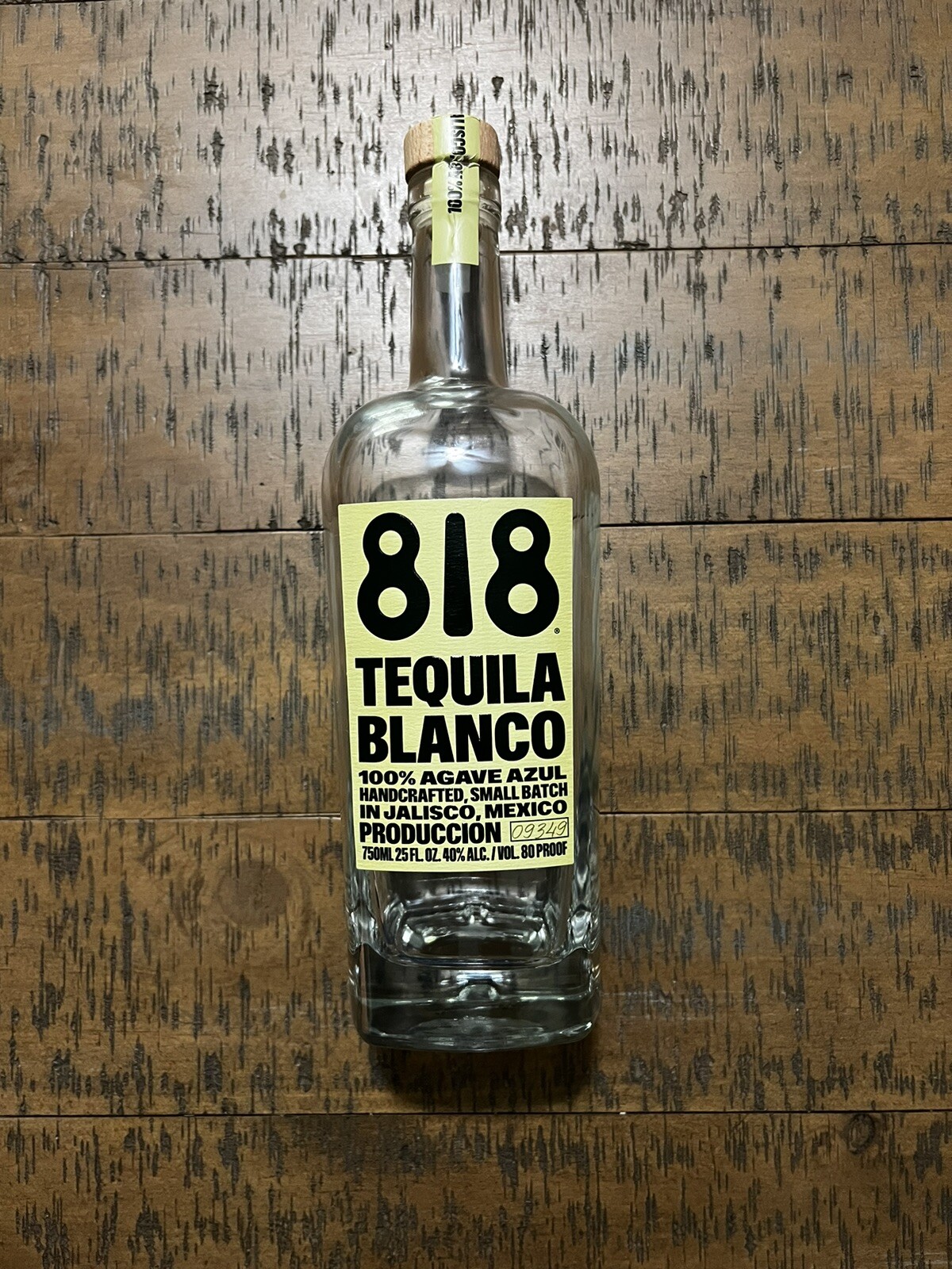 Empty 818 Blanco Tequila Bottle Decor